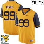 Youth West Virginia Mountaineers NCAA #99 Xavier Pegues Gold Authentic Nike Stitched College Football Jersey XQ15I64SO